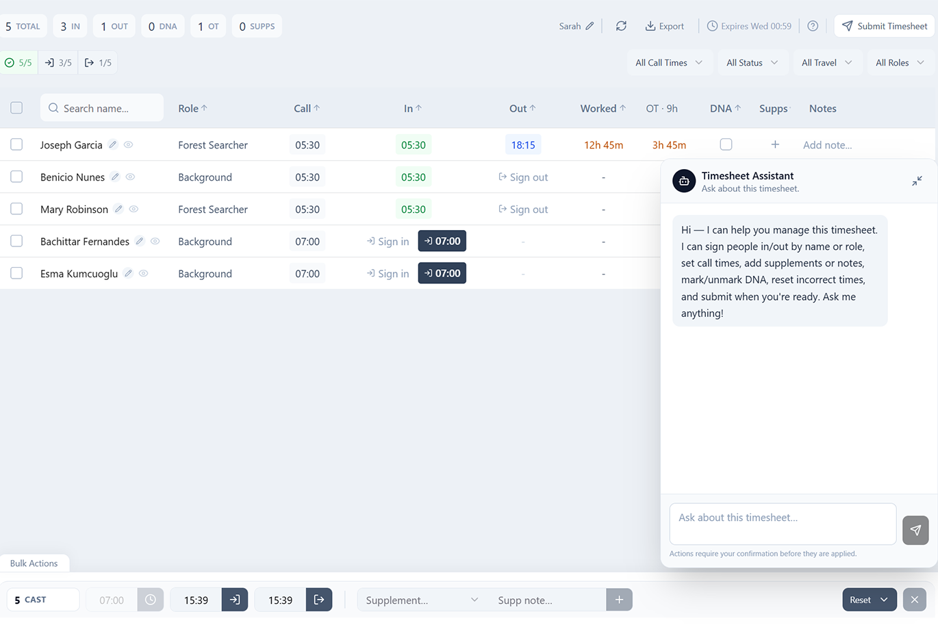 Digital Timesheets Showcase